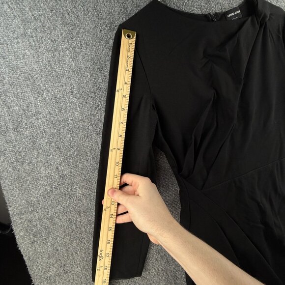 Giorgio Armani Asymmetric Keyhole Midi Dress Italy Black Size 44 (8 US) $1400 - Picture 10 of 16
